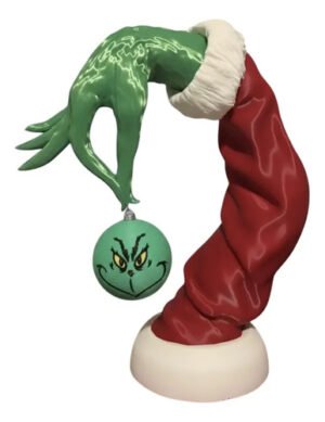 Mão Do Grinch Roubando Enfeite Natal Decoração De Mesa 30cm Verde