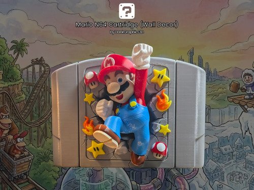 D_611119-MLB110711967950_052026-O.jpg Decoração Parede Super Mario N64 13cm Colecionável - Imagem 3