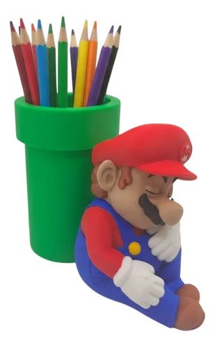 D_612251-MLB110664628980_052026-O.jpg Porta-caneta Mário Dormindo Tubo Warp 13cm Geek