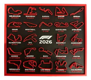 Quadro Calendário F1 2026 Pistas Circuitos Placa Fórmula 1 Calendário F1 2026