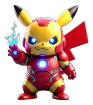 Iron Pikachu 20cm Action Figure Inspirado Geek