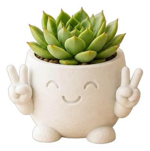 D_615486-MLB110308478212_052026-O.jpg Vaso Mood Buddies Selfie Decorativo Colecionável Branco/off-white Rosto Sorridente (mood Buddies)