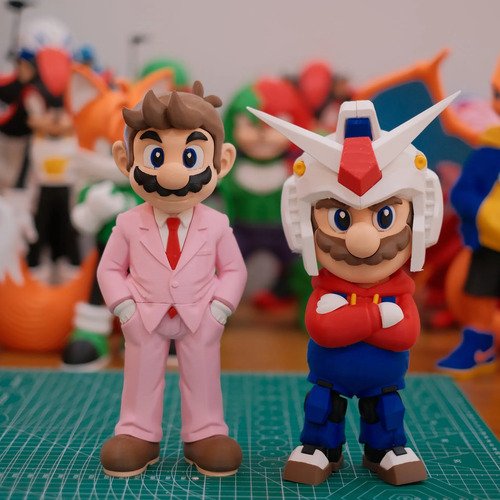 D_619640-MLB110320856526_052026-O.jpg Gentleman Mario 25cm Action Figure Inspirado Super Mario - Imagem 2