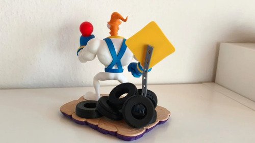 D_622354-MLB111765862214_062026-O.jpg Earthworm Jim 24cm + Base Action Figure Colecionável Geek - Imagem 2