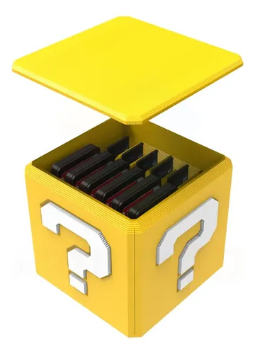 D_622724-MLU76893904807_062024-O-1.webp Caixa Super Mário Jogos Nintendo Switch Porta Jogos Amarelo Amarelo Com Branco - Imagem 2
