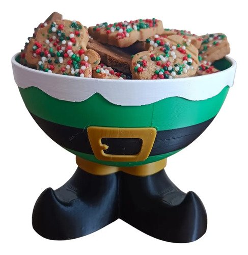 D_623672-MLB98153601891_112025-O.jpg Tigela Pote De Natal Papai Noel Ou Duende Decoração E Doces - Imagem 2