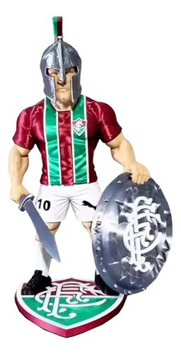 Boneco Mascote Guerreiro Fluminense Base Escudo 3d 25cm