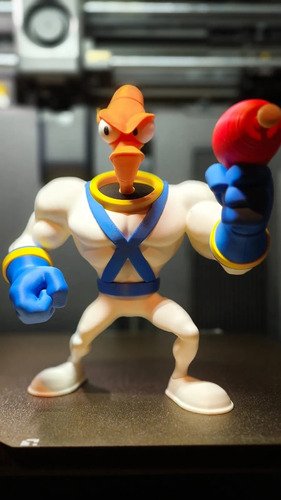 D_626587-MLB111765921840_062026-O.jpg Earthworm Jim 24cm + Base Action Figure Colecionável Geek - Imagem 5