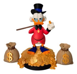 Boneco Tio Patinhas Luxury 38cm Moedas E Bolsas De Dinheiro