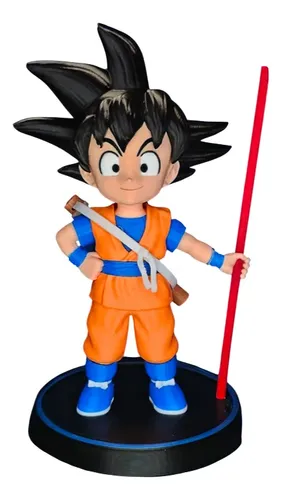 Boneco Goku Criança Clássico 17cm - Action Figure 3d Bastão