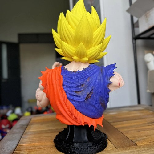 D_643218-MLB111945537293_052026-O.jpg Busto Goku 36cm Action Figure Inspirado Em Dragon Ball - Imagem 7