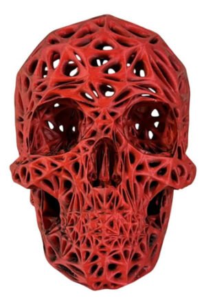 Crânio Voronoi 15cm Colecionável Geek Artesanal