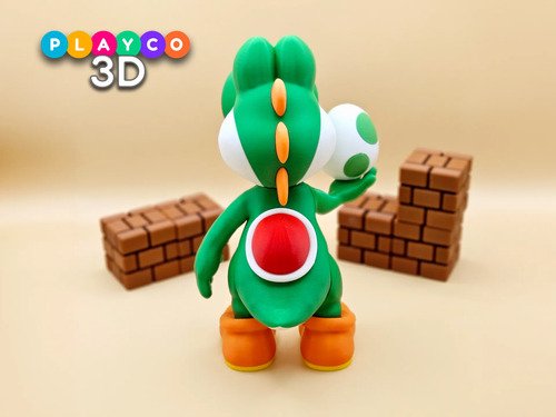 D_665946-MLB110411406862_052026-O.jpg Yoshi Com Ovo 19cm Inspirado Super Mario Action Figure - Imagem 5