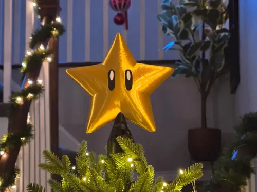 D_675140-MLB99448519706_112025-O.webp Ponteira De Árvore Estrela Mario Bros Decoração Gamer Natal Dourado Estrela Mario Bros - Imagem 3