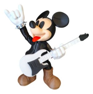 Boneco Mickey Rockstar Guitarra Disney 3d Premium 25cm