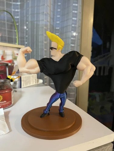 D_676729-MLB112473398447_052026-O.jpg Johnny Bravo 27cm Action Figure Inspirado Em Geek - Imagem 2