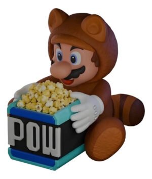 Mario Tanooki Mapache Balde Pipoca Bloco Pow 3d 25cm