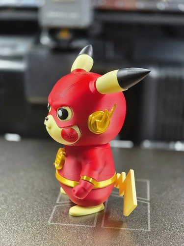 D_694610-MLB111767809268_062026-O.jpg Pikaflash Pikachu C/ Roupa Flash 15cm Action Figure Pokémon - Imagem 8