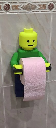 D_700053-MLB112418055737_052026-O.jpg Suporte Papel Higiênico Brick Man Criativo Geek - Imagem 8