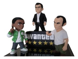 Kit Trio Gta V Michael Franklin Trevor Placa Wanted 15cm