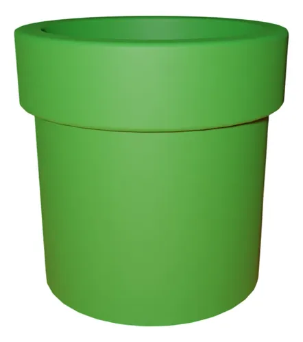 D_706732-MLB109918755610_042026-O.webp Vaso De Planta Super Mario Bros Cano Bloco Thwomp 3d 10cm Verde Cano