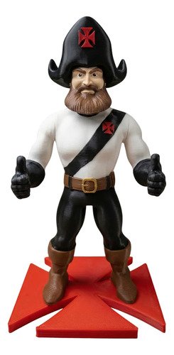 Mascote Vasco Da Gama Almirante 23cm Base Cruz De Malta