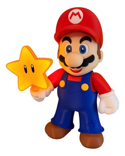D_708366-MLB110817069479_042026-O.jpg Boneco Luminária Mario Bros Estrela Led Bivolt 3d 30cm+ Multicolor Amarelo Bivolt - Imagem 5