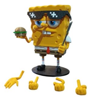 Boneco Bob Esponja Thug Life 17cm Mãos Trocáveis Acessórios