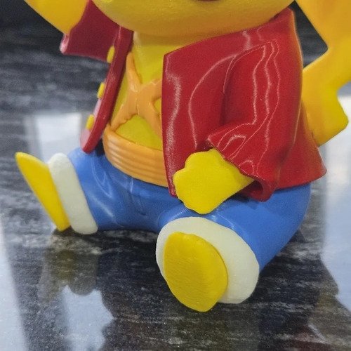 D_711518-MLB111476942174_052026-O.jpg Pikachu E Luffy 15cm Inspirado Em Fanart Colecionável - Imagem 5