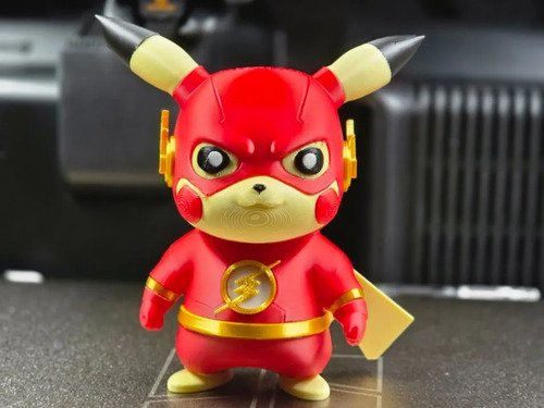 D_711700-MLB112862392269_062026-O.jpg Pikaflash Pikachu C/ Roupa Flash 15cm Action Figure Pokémon - Imagem 7