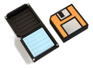 Organizador Diskette Retrô Caixa Notas Adesivas 9,5cm