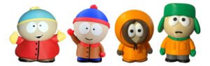 Kit 4 Bonecos South Park 10cm - Cartman Stan Kyle Kenny 3d