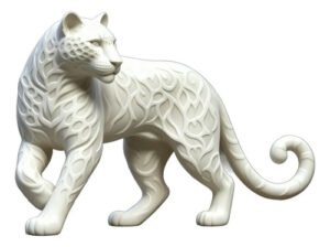 Onça-pintada Com Padrões 10cm Colecionável Geek Branco