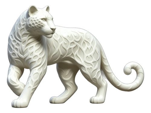 D_724126-MLB112696874861_062026-O.jpg Onça-pintada Com Padrões 10cm Colecionável Geek Branco