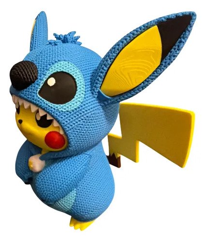 D_731751-MLB108107615770_032026-O.jpg Boneco Pikachu Fantasiado De Stitch 18cm - Action Figure 3d - Imagem 2