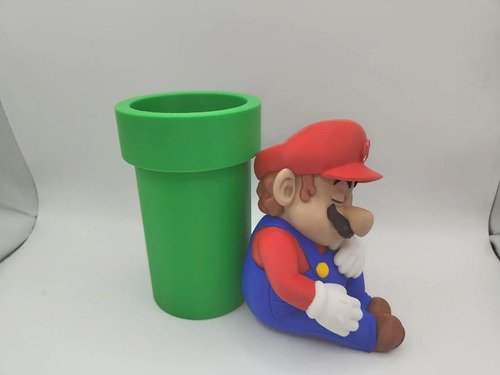 D_732689-MLB111617123713_052026-O.jpg Porta-caneta Mário Dormindo Tubo Warp 13cm Geek - Imagem 5