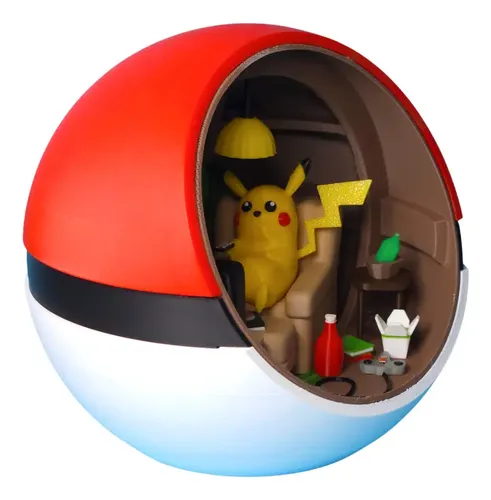 D_735763-MLB103159538402_012026-O.webp Diorama Pokebola Casa Pikachu Relaxado 13cm Action Figure - Imagem 2
