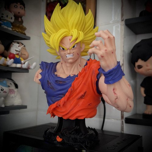 D_741481-MLB111945216699_052026-O.jpg Busto Goku 36cm Action Figure Inspirado Em Dragon Ball - Imagem 2