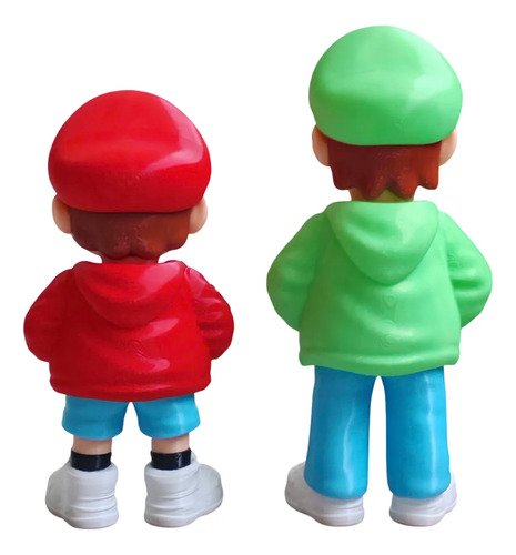 D_742199-MLB108565702548_032026-O.jpg Kit Boneco Mario E Luigi Estilo Urbano Action Figure 3d 25cm - Imagem 5