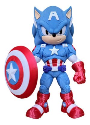 Sonic Capitão América 20cm Boneco Inspirado Geek