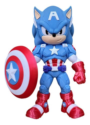 D_747012-MLB111478372542_052026-O.jpg Sonic Capitão América 20cm Boneco Inspirado Geek