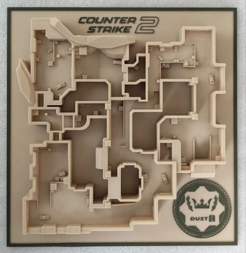 D_748053-MLB110632066997_042026-O.jpg Maquete / Quadro 3d Mapa Dust Ii - Cs 2 - Decoração Gamer - Imagem 2