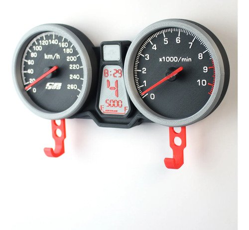 D_749580-MLB110300625662_052026-O.jpg Suporte Chaves Motocicleta Medidor Agulha Móvel Preto / Prata / Vermelho - Imagem 8