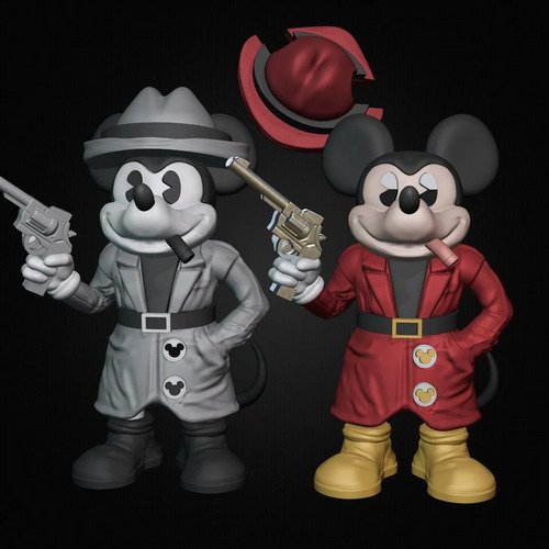D_768677-MLB112804354015_062026-O.jpg Miniatura Mickey Mouse Detetive 25cm Action Figure - Imagem 2