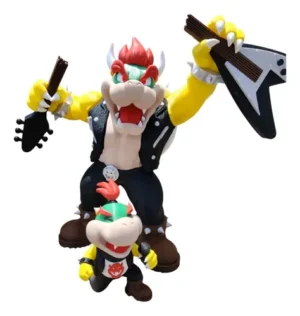 Boneco Bowser E Bowser Junior Rockstar Mario 3d Premium 25cm