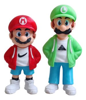 Kit Boneco Mario E Luigi Estilo Urbano Action Figure 3d 25cm