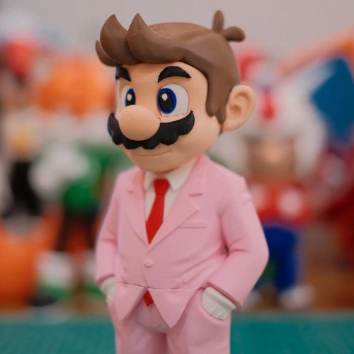 D_775140-MLB110320826730_052026-O.jpg Gentleman Mario 25cm Action Figure Inspirado Super Mario - Imagem 5