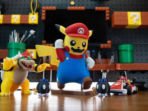 D_786239-MLB110663551522_052026-O.jpg Pikachu Mario 15cm Action Figure Inspirado Geek - Imagem 5