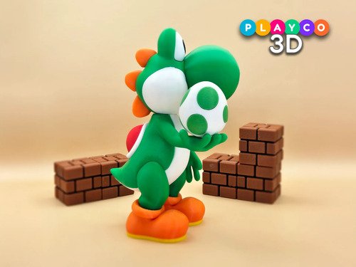 D_789846-MLB111349418551_052026-O.jpg Yoshi Com Ovo 19cm Inspirado Super Mario Action Figure - Imagem 3