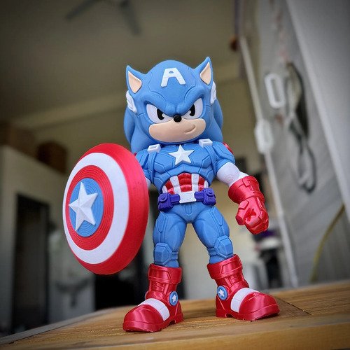 D_793515-MLB112534496571_052026-O.jpg Sonic Capitão América 20cm Boneco Inspirado Geek - Imagem 3